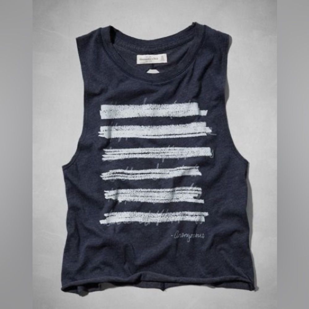 Abercrombie & Fitch NY Navy Blue Anonymous Twisted Open Back Tank Top Sz XS NWT